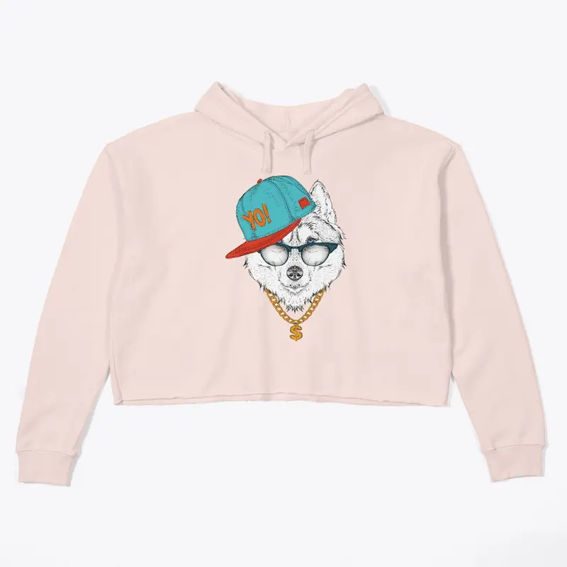 Crop Hoodie WOMMEN & Siberian Husky 